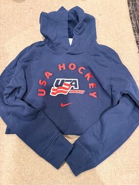 Nike Navy Hoodie with Bright Red Lettering